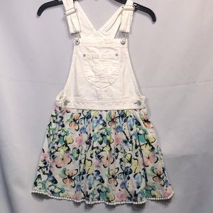Jordache Girl’s Overall Dress with Butterflies, Size L 10/12